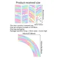 Size chart for colorful rainbow wall decals showing receipt dimensions and final layout size - 30*90cm*4 Sheets