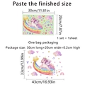 Adesivi da parete unicorno luminoso e arcobaleno con dimensioni dettagliate del set - Stile Unicorno Arcobaleno Luminoso (YCG2042-KQ) / 30x20cm/1 Foglio