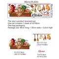 Adesivi murali cucina con piante e utensili, dimensione 90x30cm, decoro casa - Ms4373-zc (30*90 Cm)