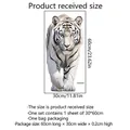 Sticker mural tigre blanc 3D autocollant 30x60cm pour décoration de salon - 30x60cm (1 pièce)