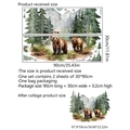 Adesivi murali orso foresta e montagna con decalcomanie in PVC per camera dei bambini - 30x90cmx2 Fogli