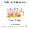 Vue détaillée du kit de stickers muraux fleurs roses et papillons de 30x20cm - 20*30cm