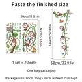 Detail of cartoon monkey height chart stickers showing measurement scale from 50 to 180cm - MS2387-KQ