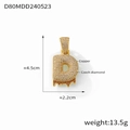 Pendentif lettre D en cuivre doré avec zircons étincelants et effet goutte liquide - Style Lettre D (D80-D)