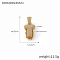 Pendentif lettre T doré serti de zircons blancs sur base en cuivre, 4,5 cm - Style Lettre T (D80-T)