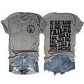 Vue avant et arrière du t-shirt gris avec slogans vintage et motifs graphiques - Gris Foncé/Police Noire