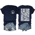Détails avant et arrière du t-shirt bleu marine avec imprimés graphiques blancs - Bleu Marine/Police Blanche