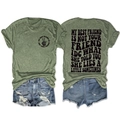 Vues avant et arrière du t-shirt en coton vert avec lettrage graphique noir rétro - Vert Olive / Police Noire