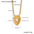 Detailed specs of titanium steel necklace with star pendant and imitation pearl - Necklace / Gold (TXP051)