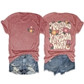 Flat lay of pink Motherhood is Kingdom t-shirt with distressed denim shorts detail - S / Rose Gold