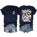 Dark blue Motherhood Is Kingdom T-shirt and distressed denim shorts set front and back view - S / Navy Blue