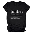 Detail of the funtie dictionary definition print on a black cotton crewneck t-shirt - Black (White Font)