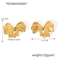Detailansicht der Schleifenohrringe aus Titanstahl mit Maßen und Gewichtsinformationen - Ohrringe / Gold