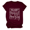Flat lay of burgundy cotton T-shirt with white box graphic motivational lettering - S / Tops / Wine Red (White Font)