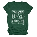 Macro detail of forest green heather fabric with a motivational quote on a cotton t-shirt - S / Tops / Retro Green (White Font)