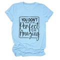 Light blue crew neck t-shirt featuring bold YOU DON'T HAVE TO text print for women - S / Tops / Light Blue (Black Font)
