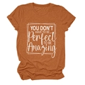 Close-up of rust orange T-shirt with white text quote in a minimalist frame - S / Tops / Burnt Orange (White Font)