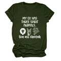 Détail du t-shirt vert olive avec graphique humoristique et texte créatif imprimé - Vert Armée (Texte Blanc)