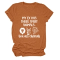 Détail du t-shirt rouge rouille à col rond avec motif animal blanc et texture chinée - Orange Brûlé (Texte Blanc)