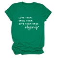 Detail of dark green cotton T-shirt with white slogan print and rolled sleeve cuffs - Dark Green (White Font)