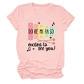 Détail d'un t-shirt en coton rose avec imprimé xylophone arc-en-ciel et notes de musique - S / Rose