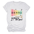 Détail d'un t-shirt en coton blanc avec imprimé xylophone coloré et texte musical - S / Blanc