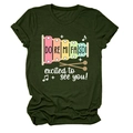 Gros plan d'un T-shirt vert olive à col rond avec un imprimé de xylophone coloré - S / Vert Militaire