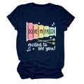 Détail du t-shirt bleu marine avec graphique de xylophone coloré et texte excited to see you - S / Bleu Marine
