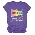 Détail d'un t-shirt à manches courtes et col rond avec motif de xylophone coloré - S / Lettres Blanches avec Graphique / Violet