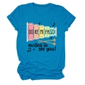 Détail du t-shirt en coton bleu sarcelle avec imprimé xylophone et texte créatif - S / Bleu lac