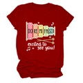 Détail d'un t-shirt en coton rouge avec motif xylophone coloré et slogan musical - S / Rouge