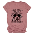 Detail of dusty pink short sleeve t-shirt with graphic slogan print and fabric texture - Rose Gold (Black Font)