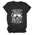 Detail of grey crewneck T-shirt showing Super Cool Aunt graphic and rolled sleeves - Heater Grey (White Font)