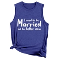 Detail of navy tank top with white slogan print and stylish knot at the bottom hem - Vintage Blue