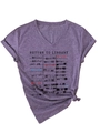 Detail of V-neck heather purple T-shirt with vintage Return to Library stamp print - S / Purple (Black Print)