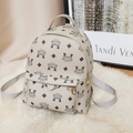 Mini cream backpack with geometric pattern print and heart-shaped golden zippers - Off White