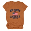 T-shirt orange rouille à col rond avec impression graphique No Kings in America - S / Orange Brûlé