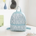 Light blue mini backpack with Lucky Girl prints and elegant golden hardware details - Blue