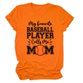 Détail du t-shirt orange pour maman de baseball avec motif graphique et texte noir - Orange (Texte Noir)