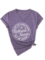 Close-up of purple V-neck T-shirt featuring a heather texture and a stylish knot detail - Purple