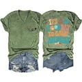 T-shirt col V vert délavé avec It's A Good Day To Save Animals imprimé au dos - Vert olive