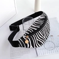 Fashionable zebra print waist bag with adjustable strap and golden zipper puller - Zebra Print