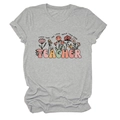 T-shirt gris pour enseignant avec imprimé floral et citation posé à plat sur blanc - S / Hauts / Gris Clair (Texte Noir)