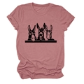 Detail eines altrosa T-Shirts mit drei lustigen Zeichentrick-Eselmotiven auf der Vorderseite - Roségold (Schwarzer Text)