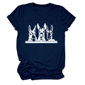 Detailansicht von drei Esel-Illustrationen auf einem dunkelblauen Baumwoll-T-Shirt - Marineblau