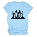 Hellblaues T-Shirt mit Rundhalsausschnitt und drei süßen Esel-Illustrationen - Hellblau