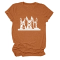 Detailaufnahme des orangefarbenen Baumwoll-T-Shirts mit lustigen weißen Esel-Grafiken - Dunkelorange (Weiße Schrift)