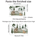 Detailed dimension sheet for watercolor forest animals and snow mountain wall stickers - Forest Animal Set (MS2369-KQ) / 30*90cm*2pcs