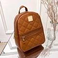Brauner Mini-Rucksack aus Kunstleder mit Steppmuster und goldenen Beschlägen - Braun