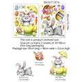 Easter bunny and colorful eggs window static stickers set size guide 30x40cm 2pcs - Rabbit and Flower Basket Set (DJ4057-ZC) / 30*40cm*2 Sheets